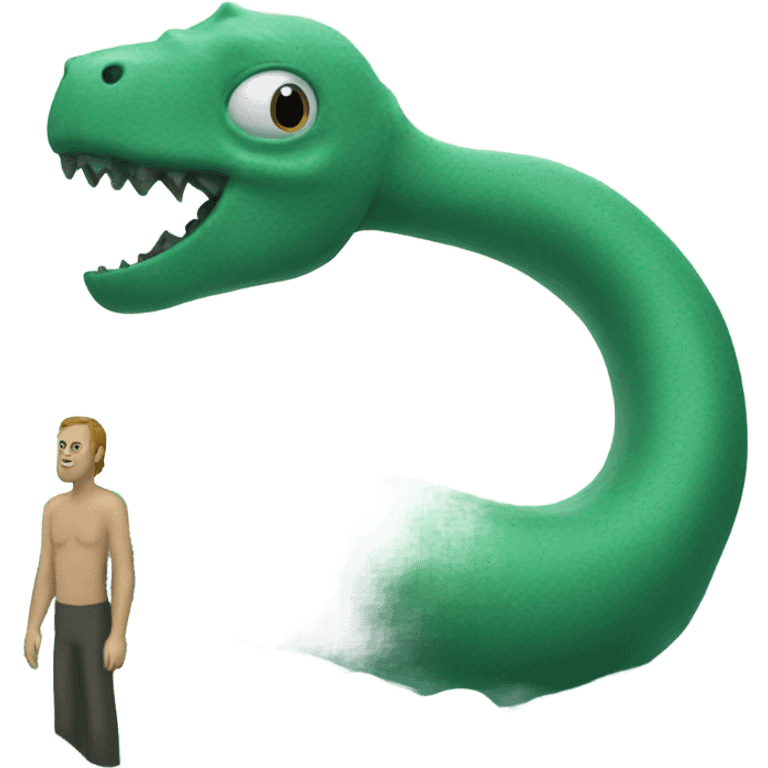 Tall man swimming with Loch Ness monster  emoji