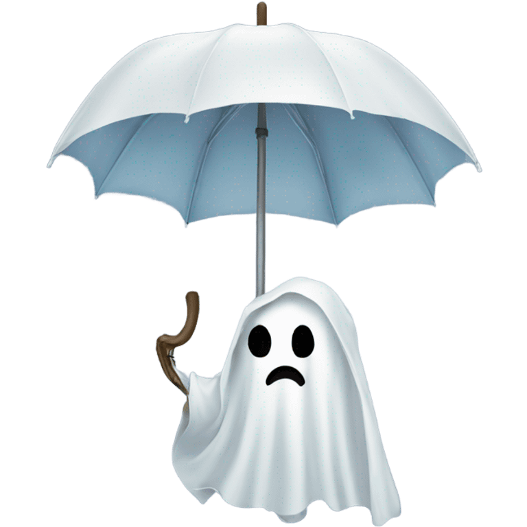 Ghost with umbrella and hat emoji