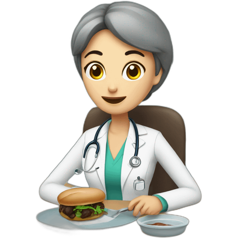 Doctora comiendo morcilla emoji