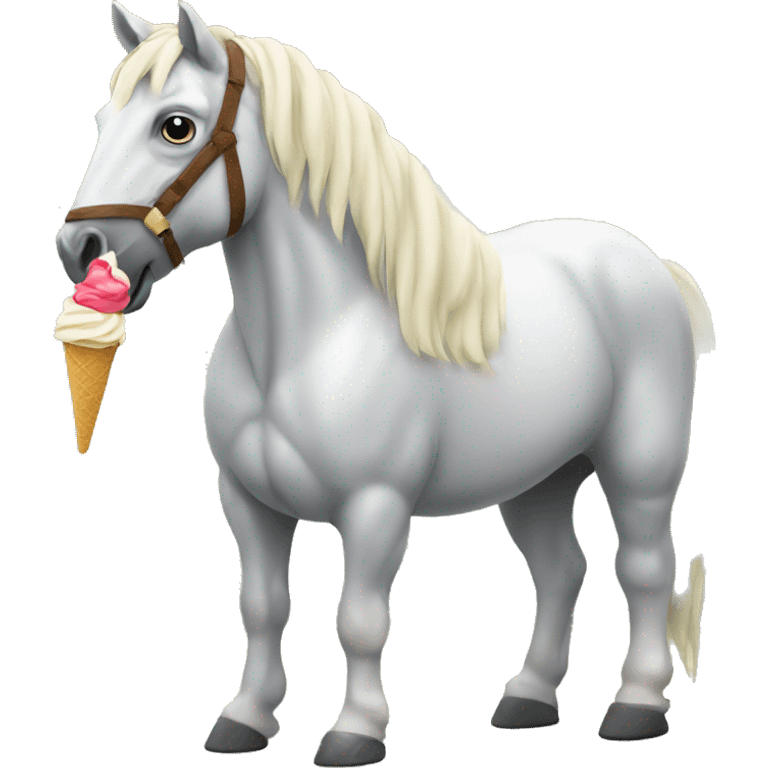 Horse eating ice cream  emoji