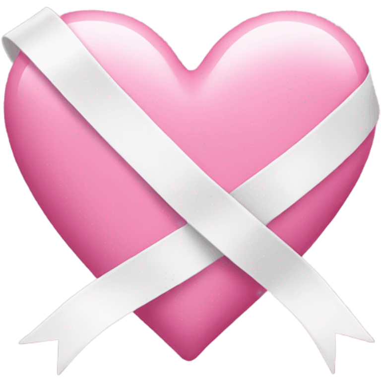 Pink heart with white ribbon  emoji