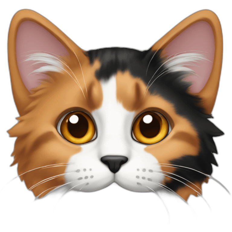 Calico cat with orange black and white fur emoji