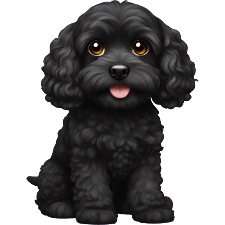 Black cavapoo emoji