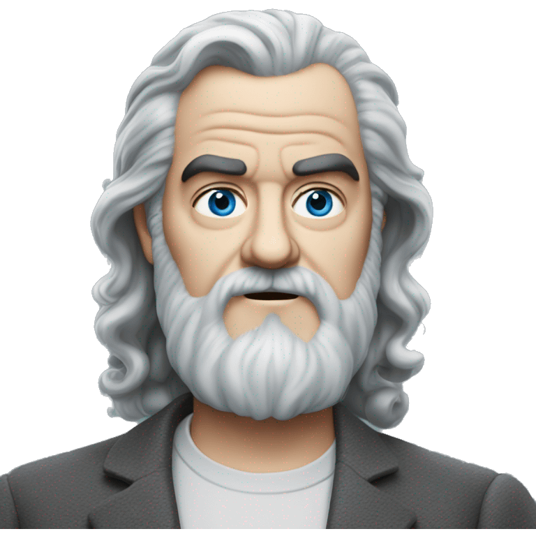 stanley kubrick grey hair long beard blue eye emoji