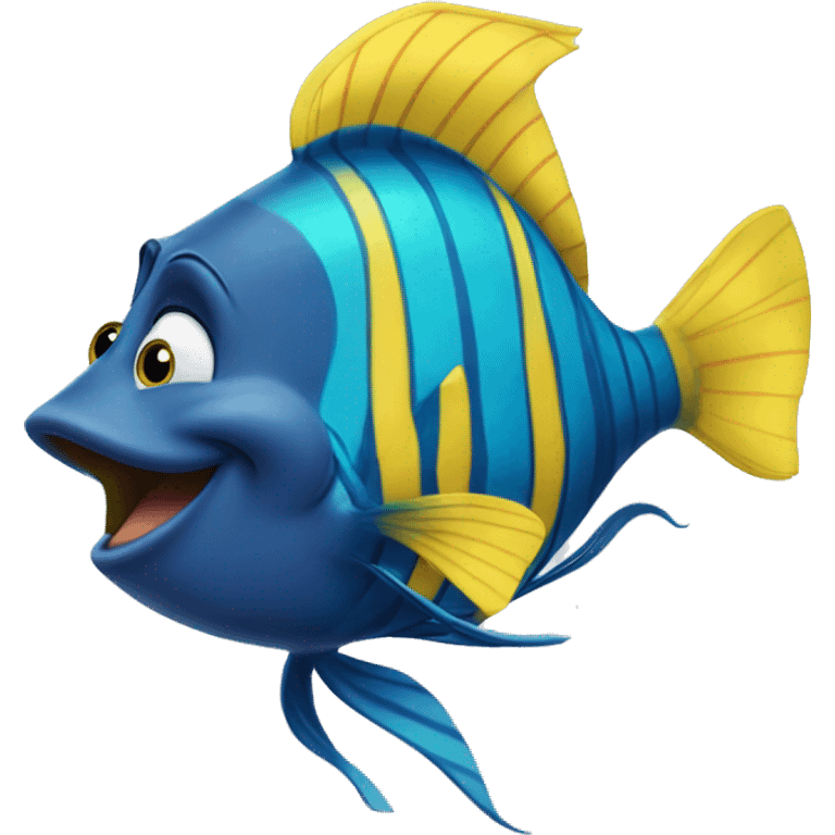 The yellow and blue striped fish in Disney's animated The Little Mermaid emoji