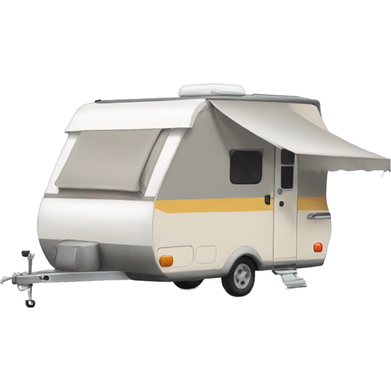 camper with door on left hand side and awning emoji