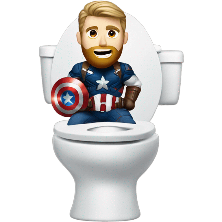 Captain America in a toilet emoji