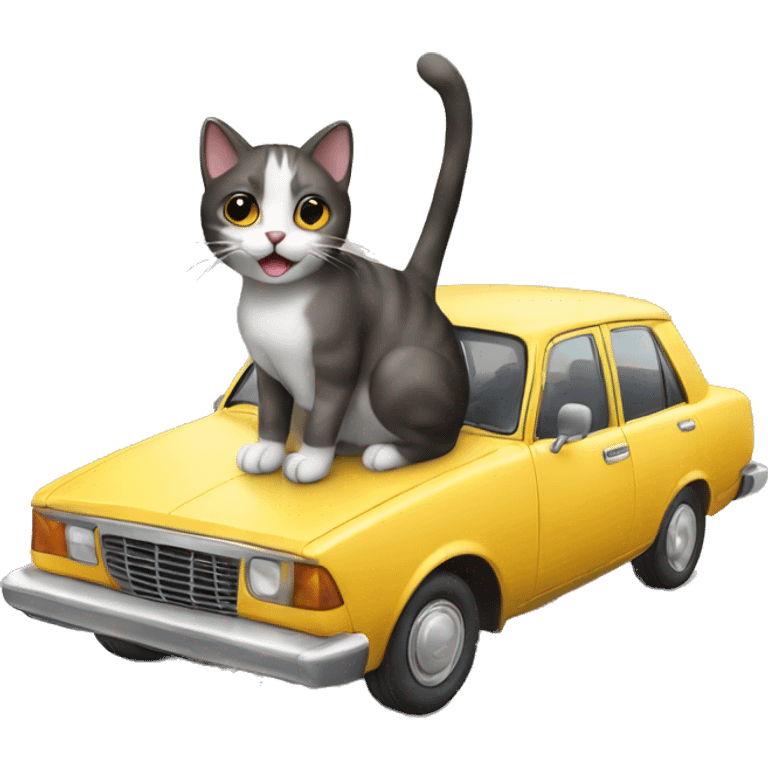 Cat on a car emoji