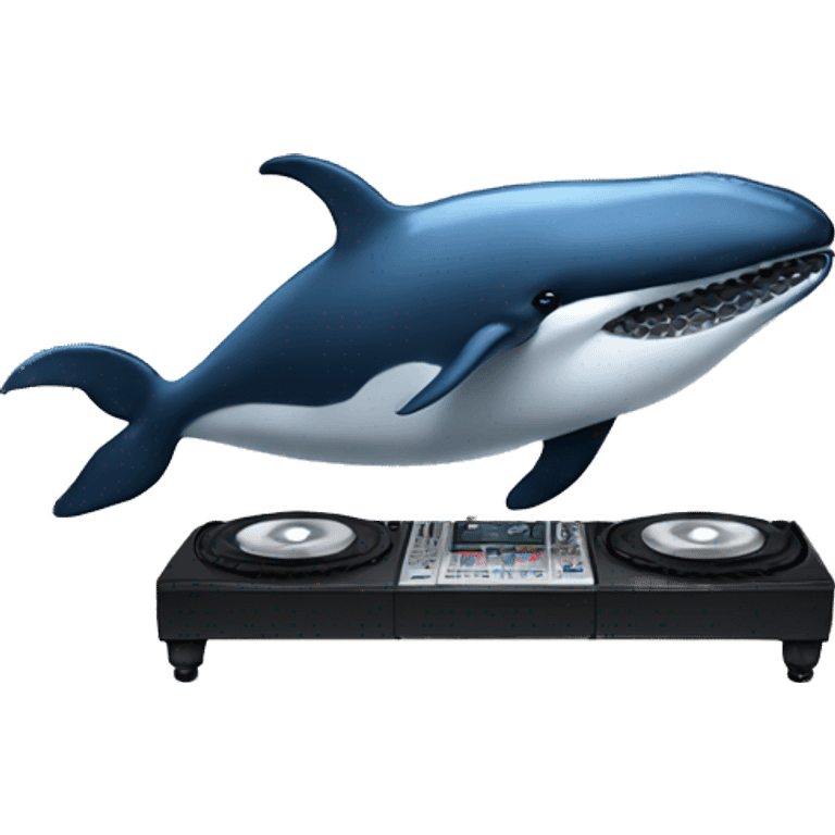 Whale as a DJ emoji