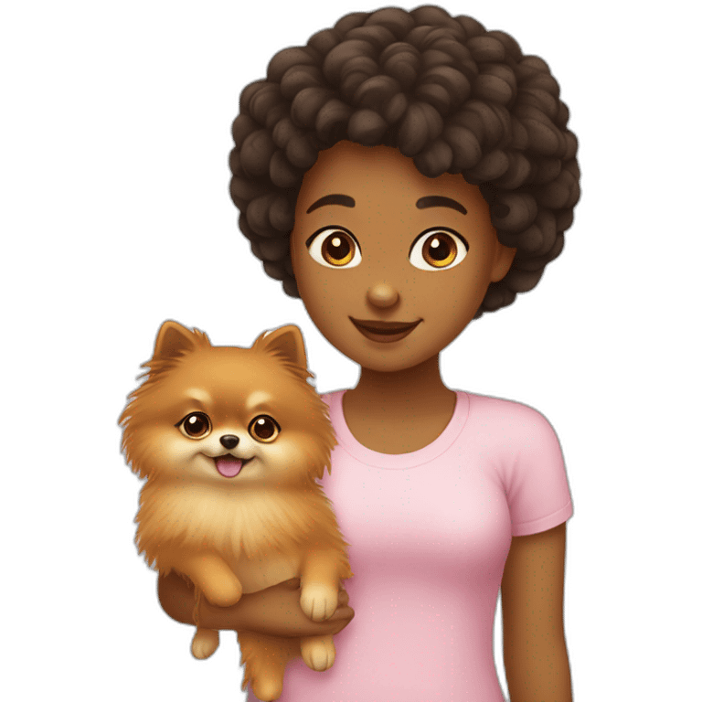 girl-petting-pomeranian emoji