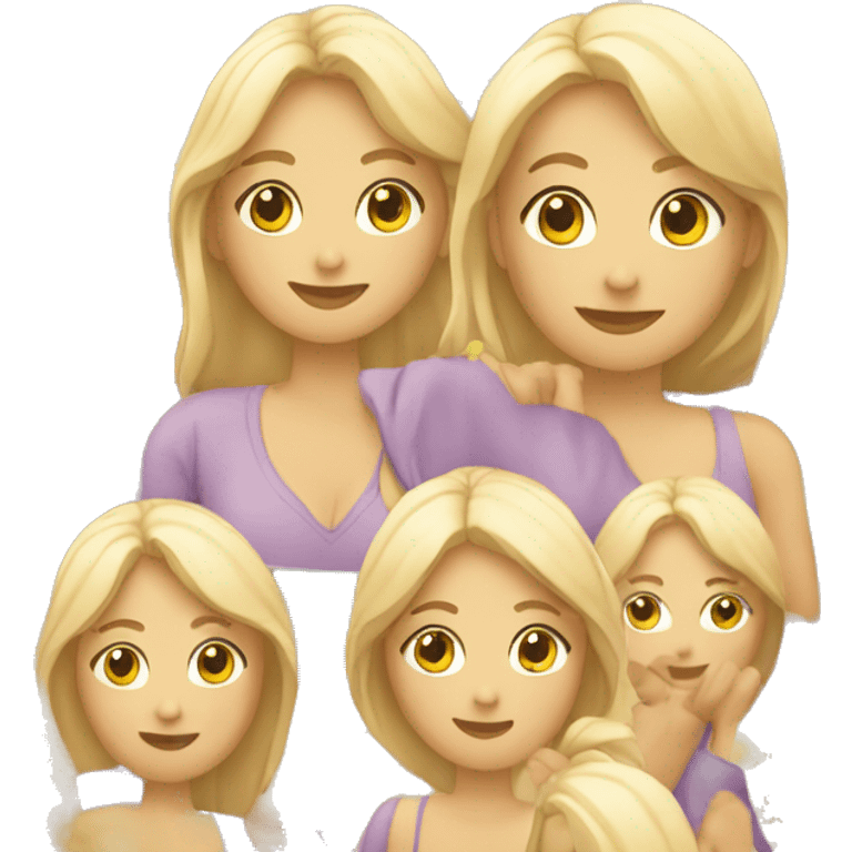 mujer asustada rubia con las manos en la boca  emoji