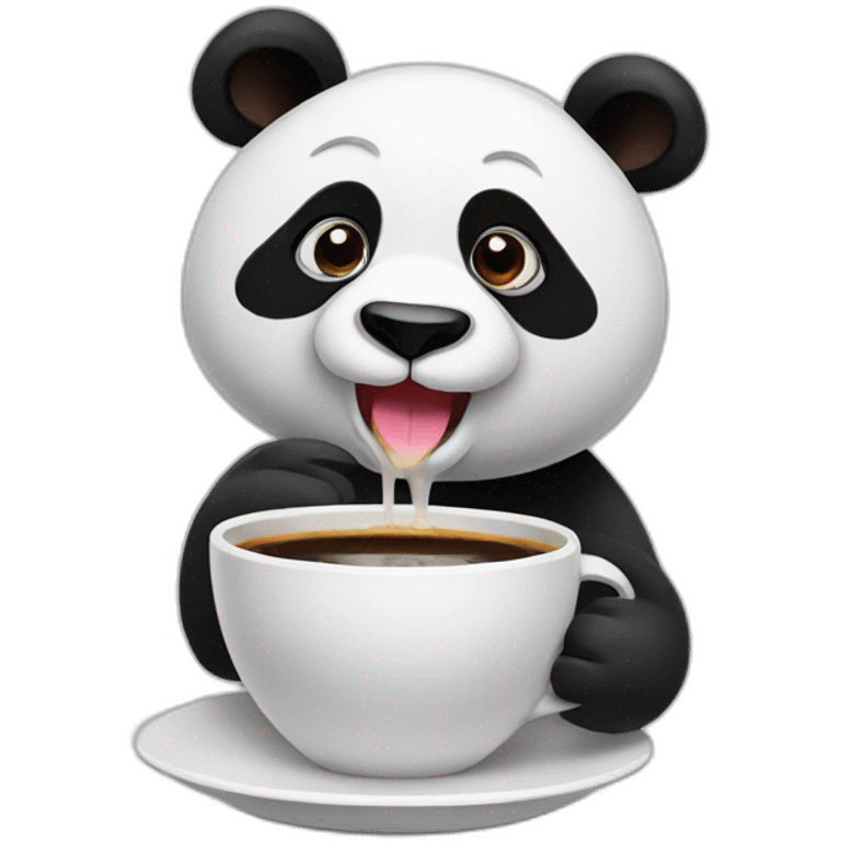 Panda drinking coffee emoji