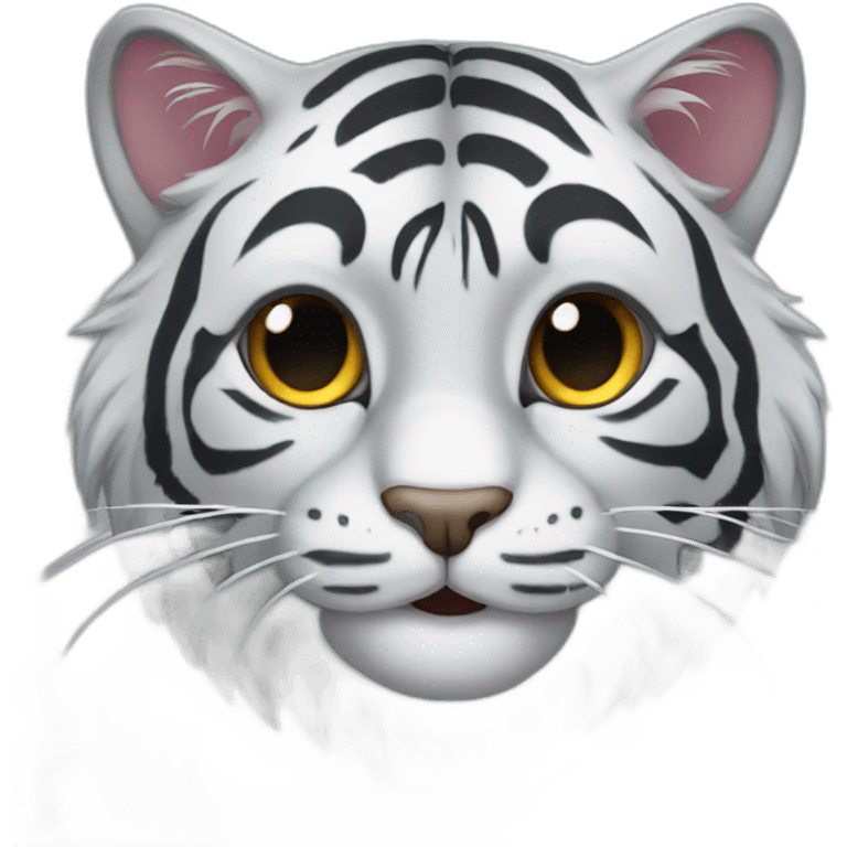 Cat grey tiger emoji