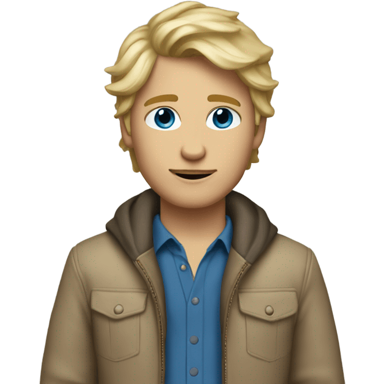 do a white boy with dirty blond hair blue eyes and a chic outfit  emoji