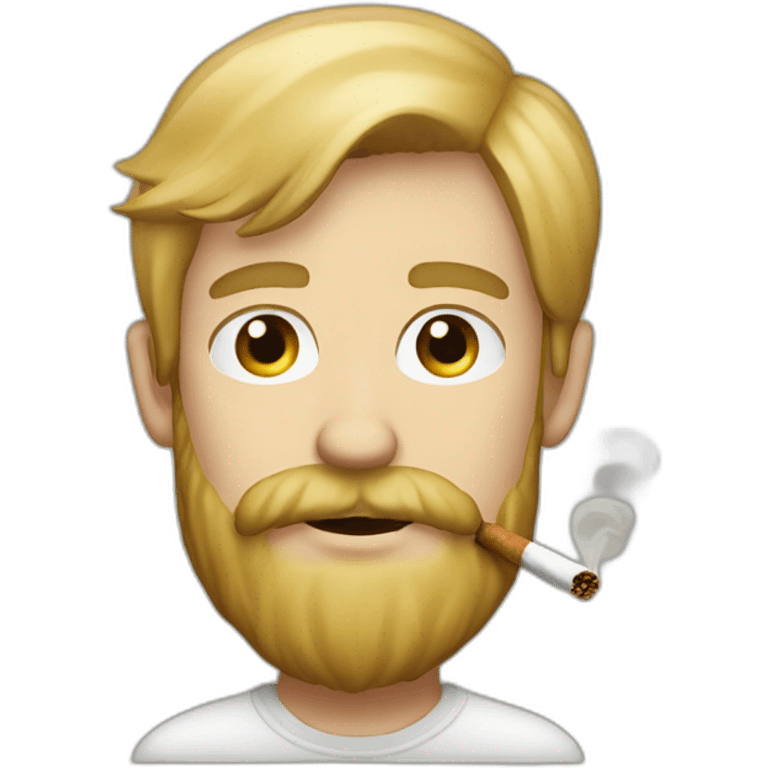 Blond man bearded smoking hazelnut emoji