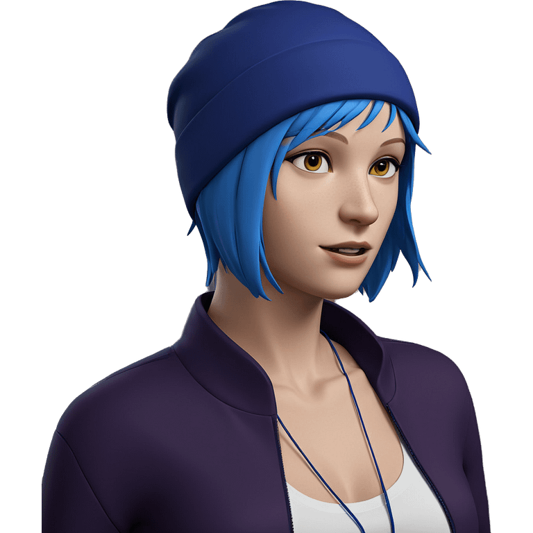 girl with blue hair hat emoji