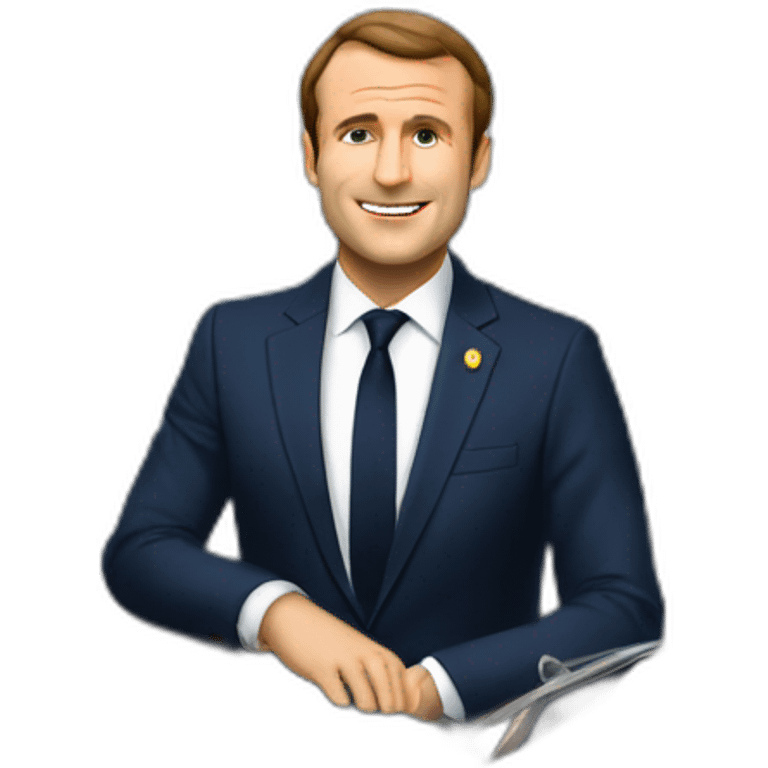 Macron sur yacht sur océan sur dieu emoji