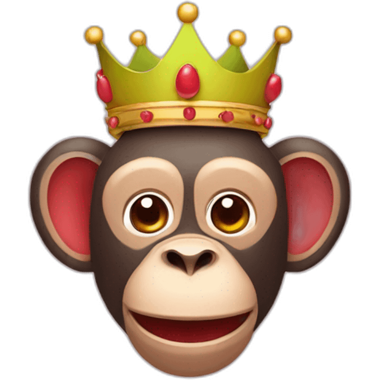 head of monkey watermelon with a crown emoji