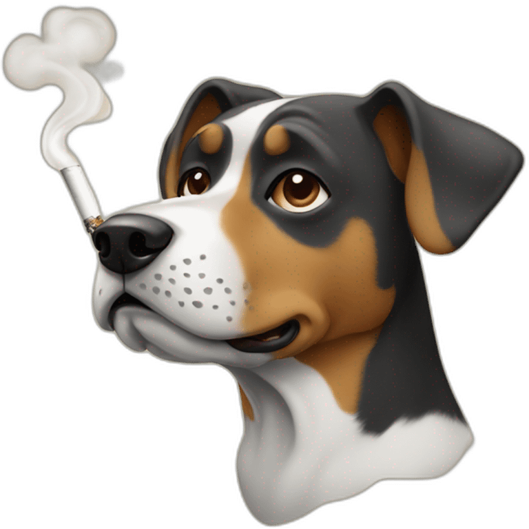 Smoking dog emoji