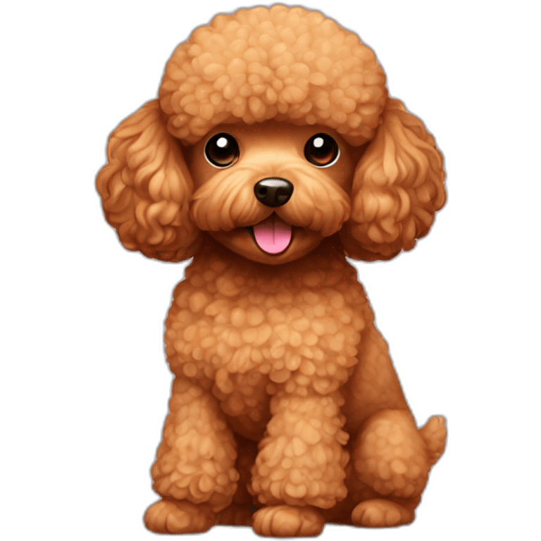 Light brown toy poodle in a toilet emoji