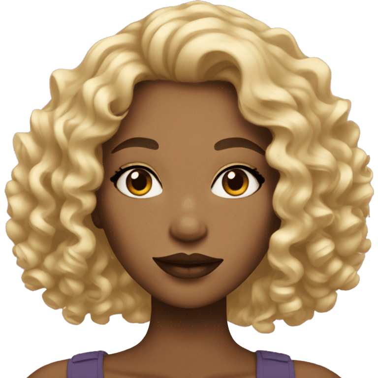 Girl with makeup and curly blonde hair emoji