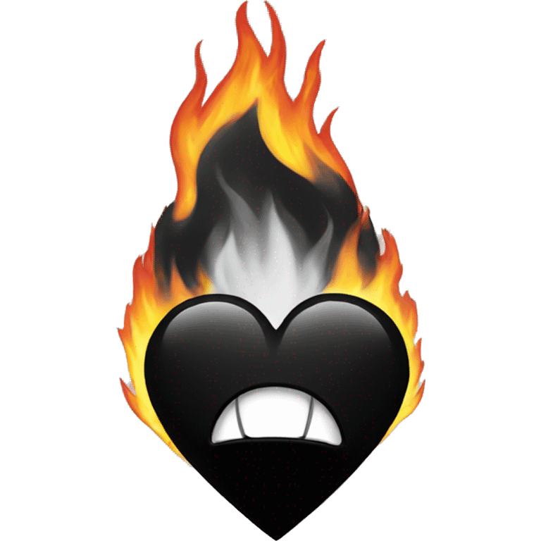 Black heart on fire emoji