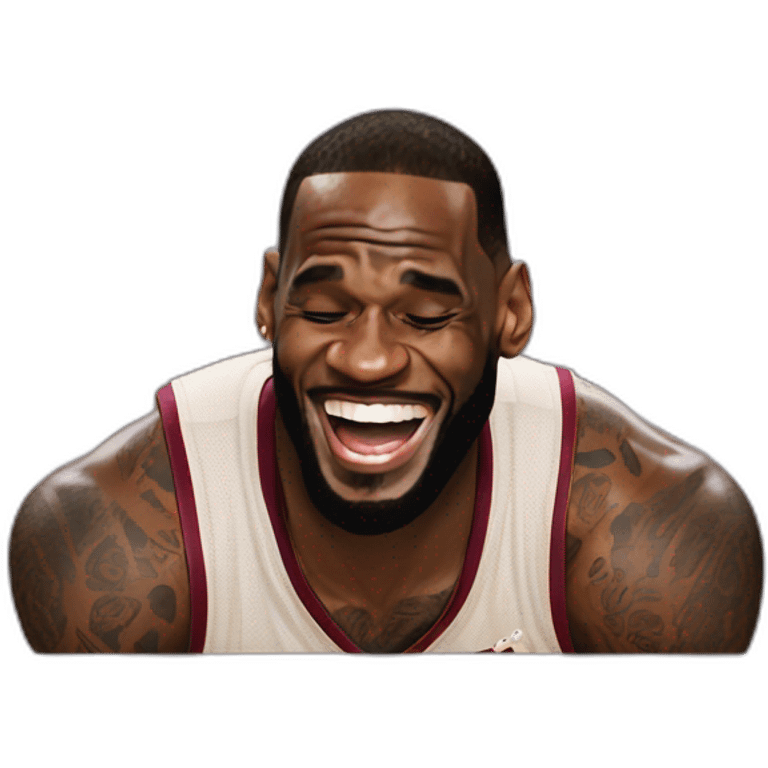 lebron james crying laughing with tears coming out the sides emoji