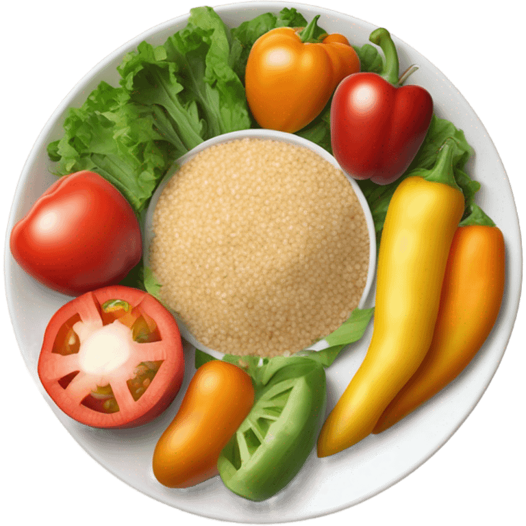 plate with healthy food emoji