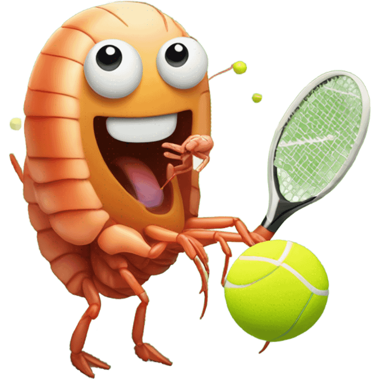 shrimp playing tennis emoji