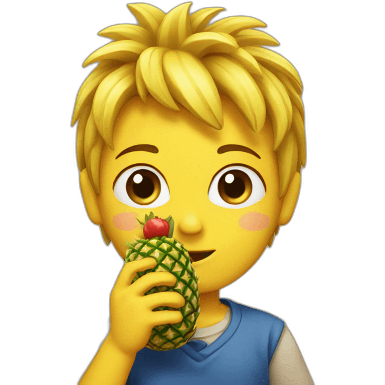 Eating a Pinapple emoji