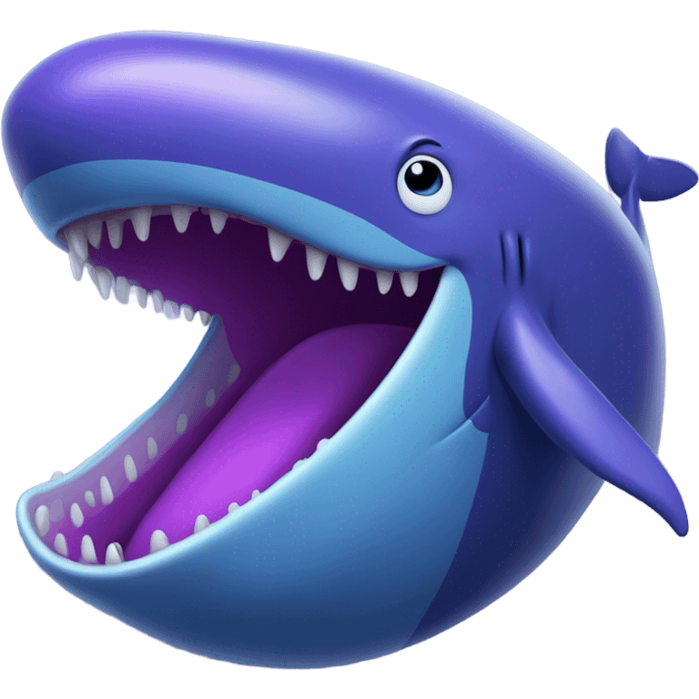 Blue whale purple, open mouth emoji