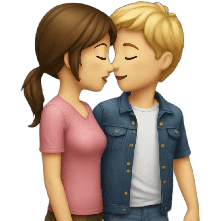 boy and girl kiss emoji