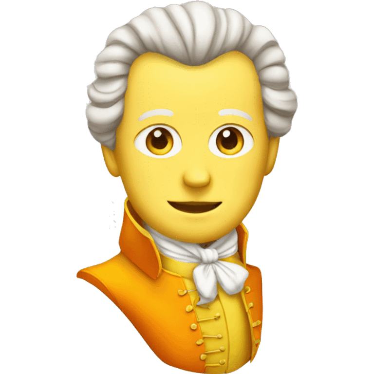 Mozart in a yellow and orange suit emoji