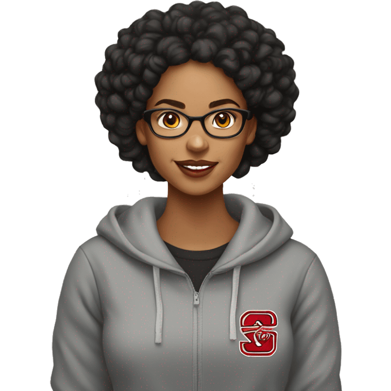 Lightskin black girl with Clark Atlanta University Sweatshirt on emoji