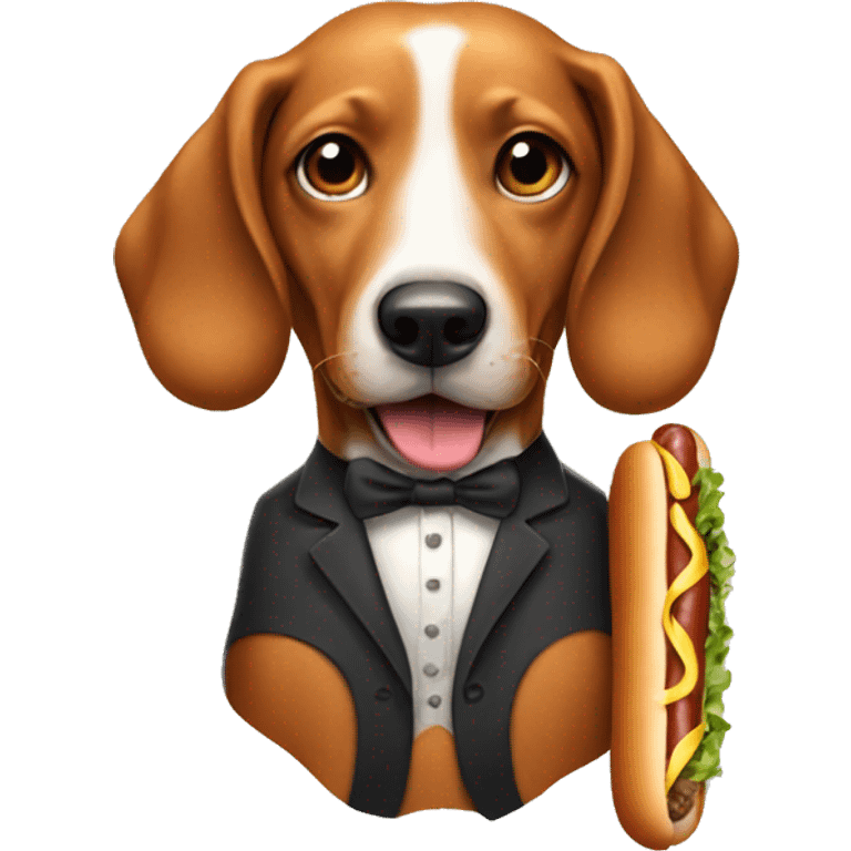 Well dressed hot dog emoji