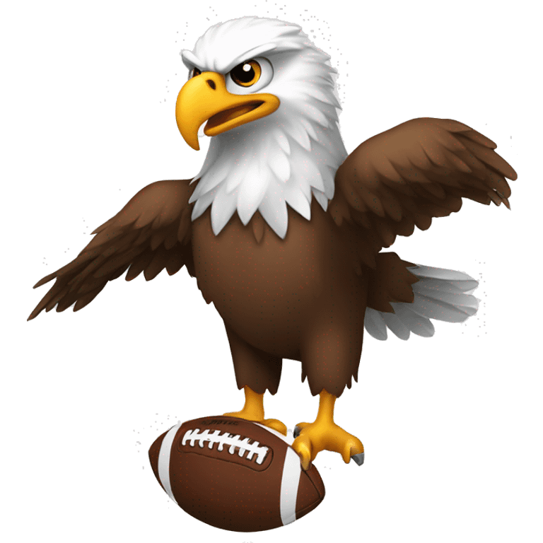 Happy Eagle with football emoji