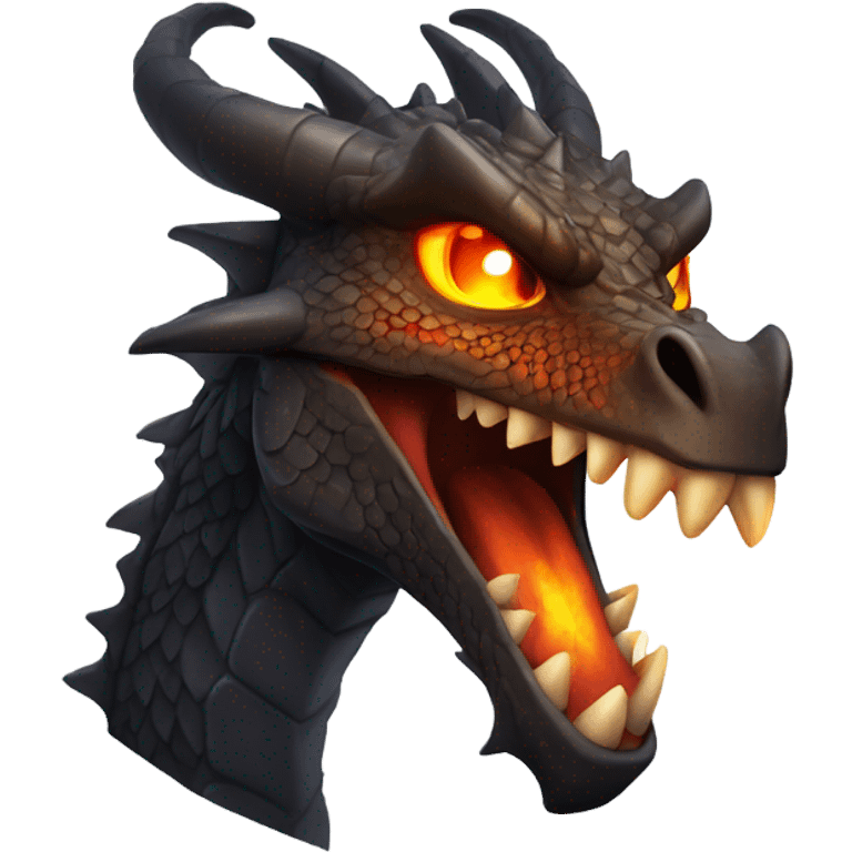 dark iron dragon breathing fire emoji