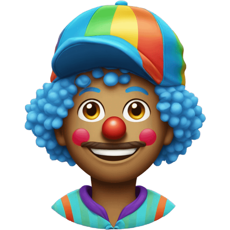 Clown wearing a baseball cap sideways emoji