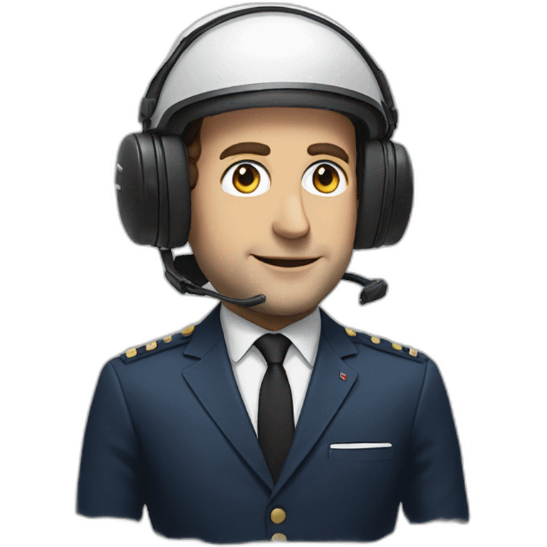 macron avec un casque emoji