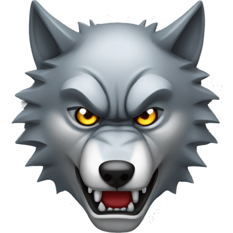 Angry robotic wolf head emoji