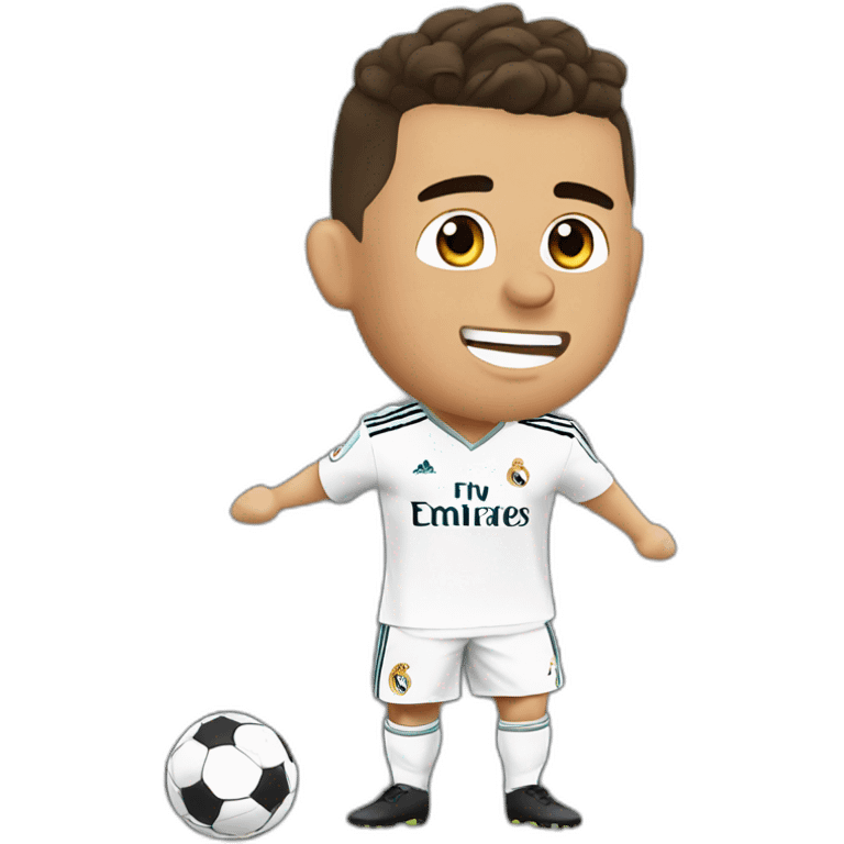 Ronaldo with real madrid score goal emoji