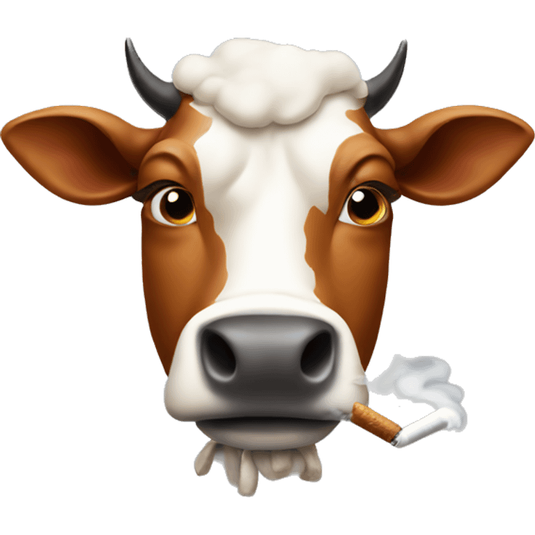 Smoking cow emoji