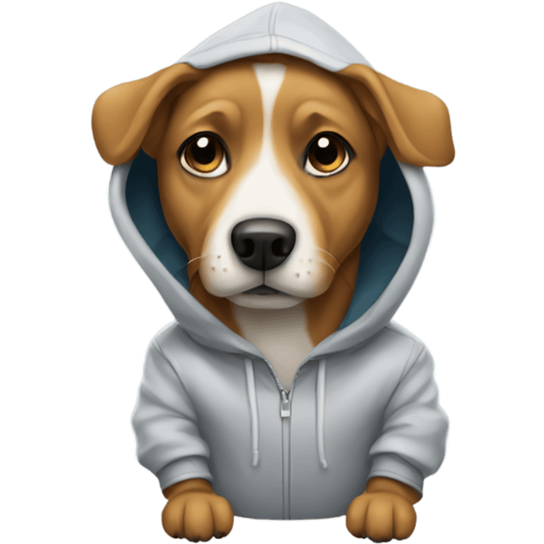 Dog wearing a hoodie emoji