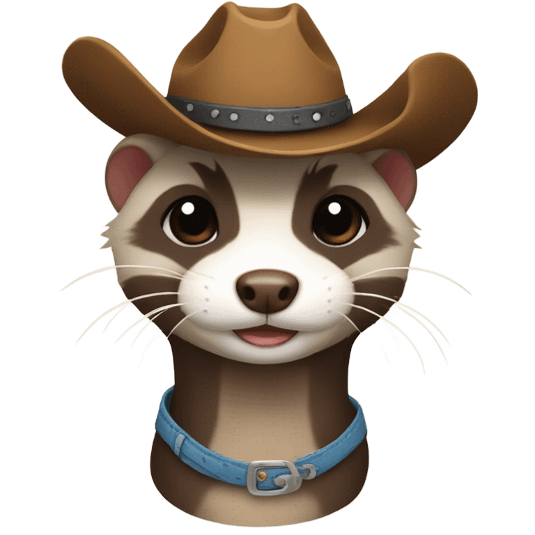 Ferret wearing a cowboy hat emoji