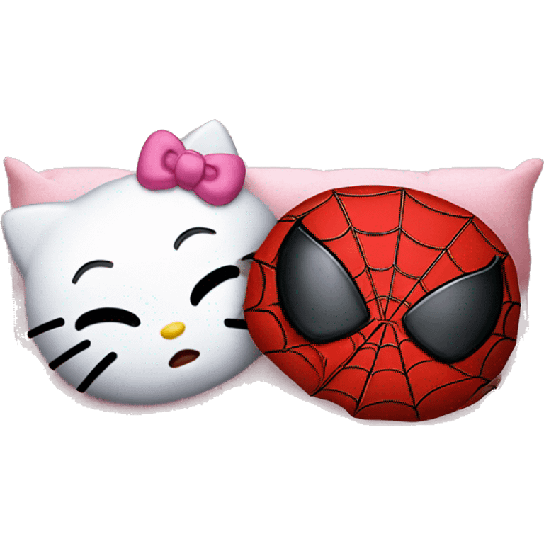 Hello kitty and Spiderman sleeping emoji