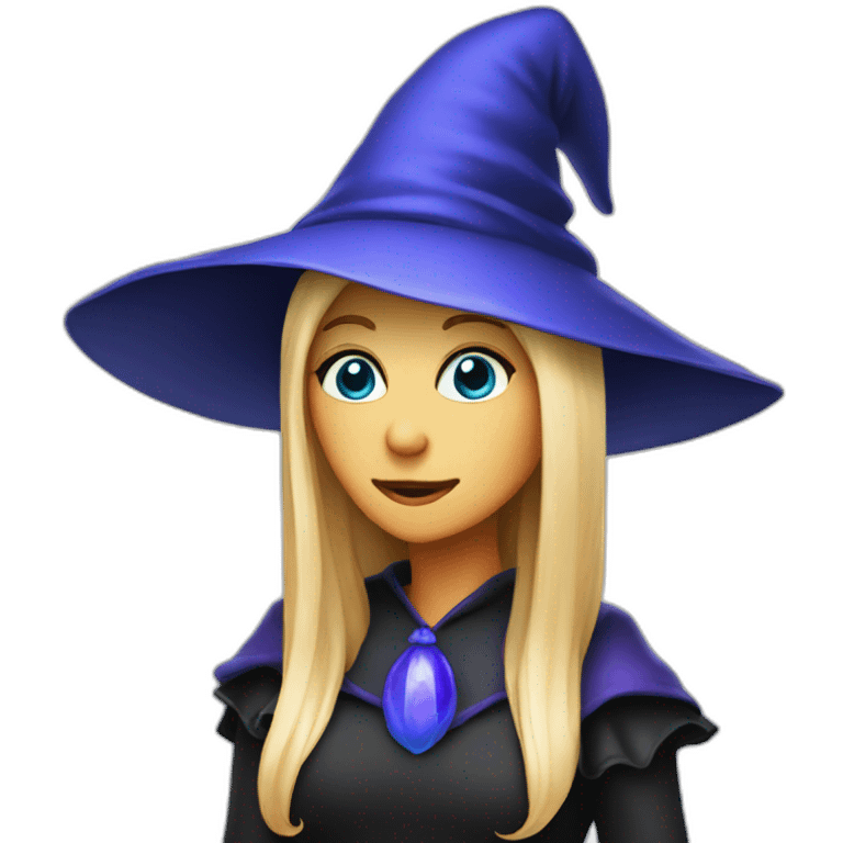 blue pointy hat for witch emoji