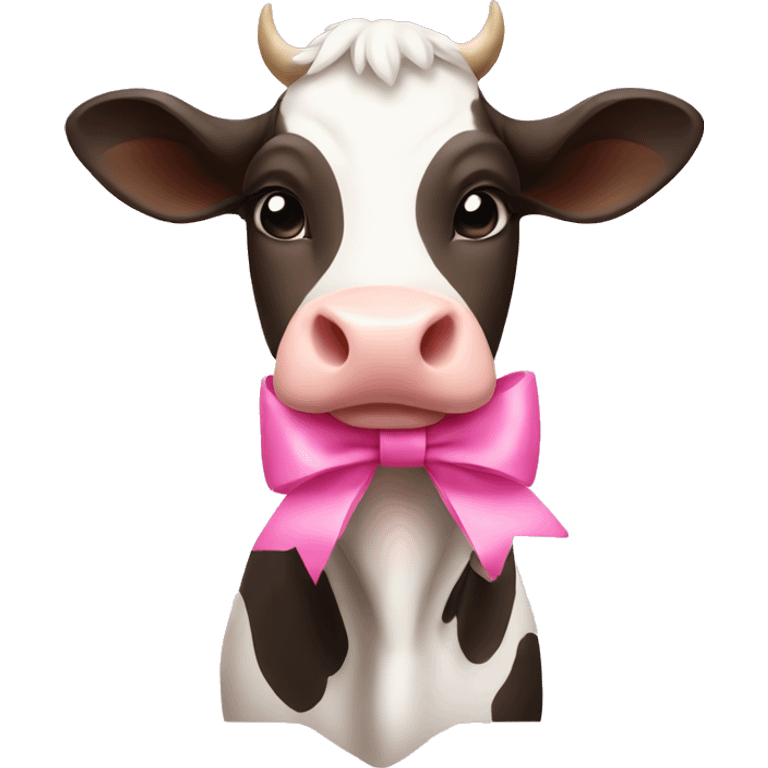 cow with pink bow emoji