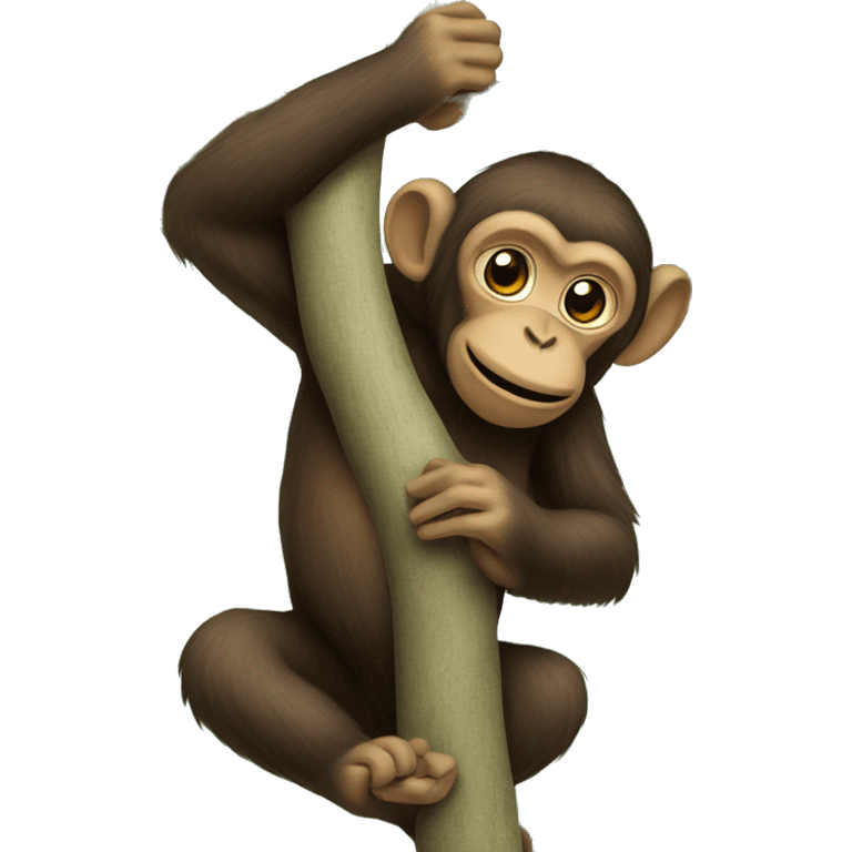 a monkey clibing a tree emoji