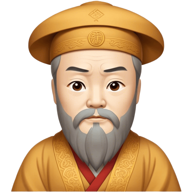 Cinematic Realistic Confucius Portrait Emoji, depicted as a wise ancient philosopher in traditional robes with a serene, contemplative expression, rendered with soft timeless textures and harmonious natural lighting that captures his enduring wisdom. emoji