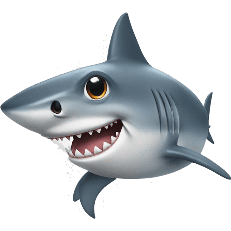 Shark with a wig and eyelashes that has chips and a chain with “baddies” on it emoji